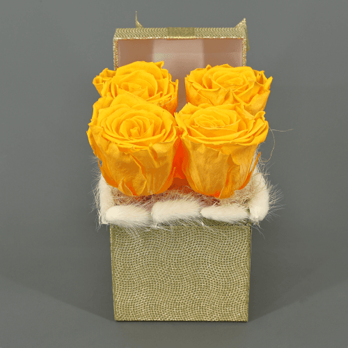 Centro floral seco Gina amarelo, Flor seca de 16 cm de comprimento, conjunto de 2 hastes