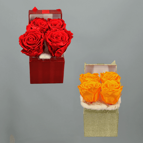 Centro floral seco Gina vermelho e laranja, Flor seca de 16 cm de comprimento, conjunto de 2 hastes