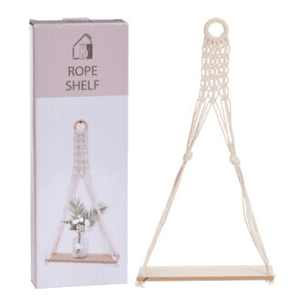 Estante Pendente Macramé Natural, 59,5 cm (2 unids)