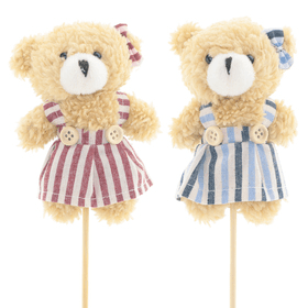 Pack de 10 picks decorativos de urso 50 cm Marrón, 50 cm