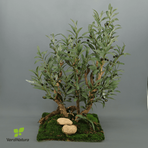 Arbusto de oliveira artificial, Flor artificial de 80 cm de comprimento
