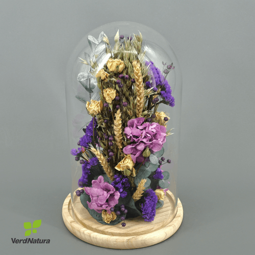Cúpula floral Violeta lavanda, 30 x 20 cm