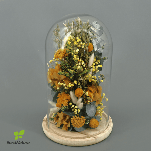 Cúpula floral Dione amarela Amarillo, 30 cm