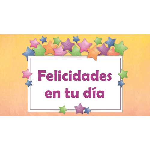 Targeta Felicitats en el teu dia taronja Naranja, 10 x 7 cm (5 u.)