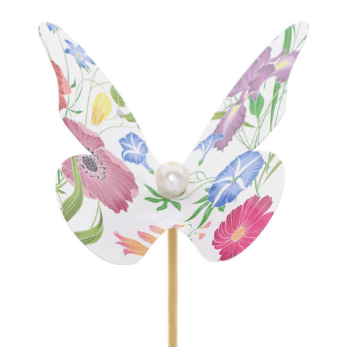 Pick Decorativo Borboleta Senna Branca 50 cm (pack de 50)