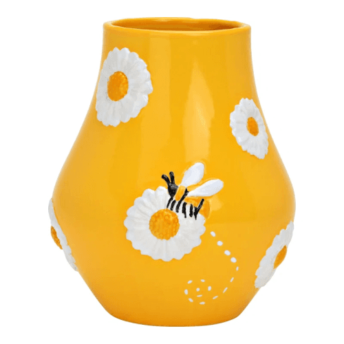 Vaso Abelha Blanco/Amarillo, 19 cm