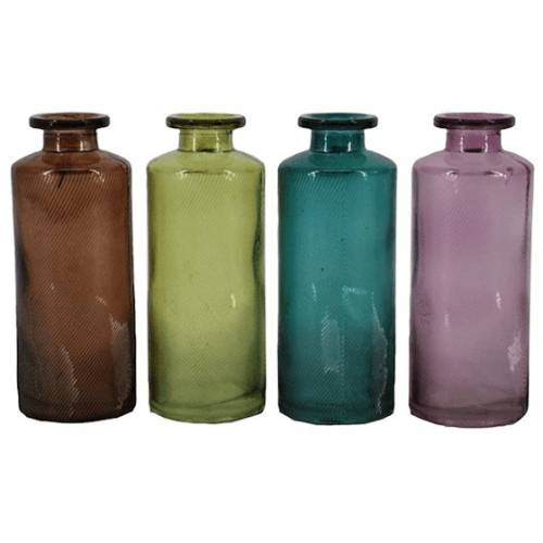 Botellas de Cristal Soliflor Curaçao Surtidas (Pack de 47) Mixto, 13,2 cm FLORAN