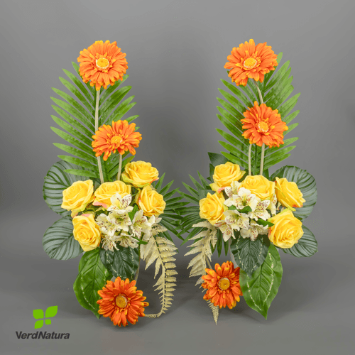 Y Búcaro Gerberas (Base no incluida), Amarillo/Naranja