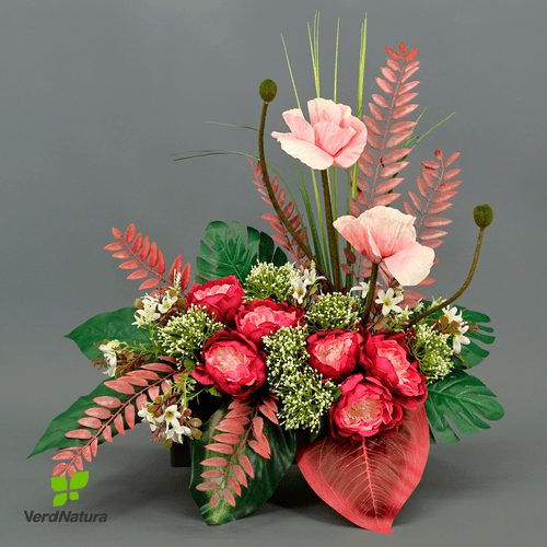 Jardinière artificielle de coquelicot