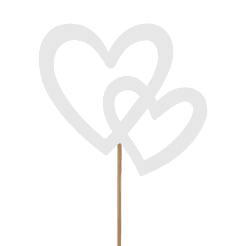 Pick coração My Love branco Blanco, 10 cm (25 unids)