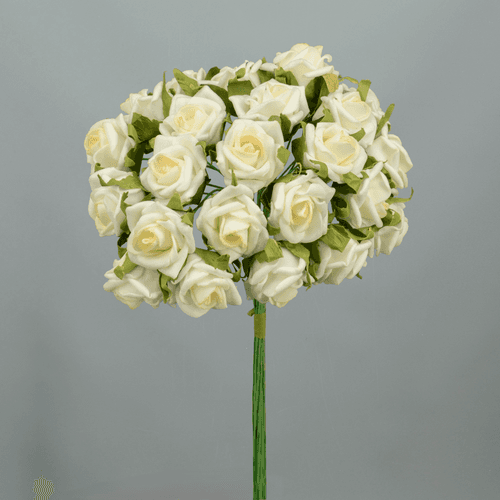 Flor Rosa Mini Blanca y Roja, Flor seca de 40 cm de largo