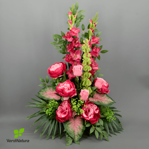 Centre Artificial de Peònies per a Cementiri, Flor artificial de 85 cm de llarg