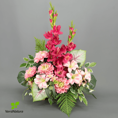 Jardinera Artificial de Gladiols, Flor artificial de 60 cm de llarg