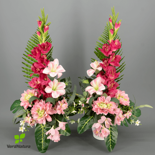 Búcar Artificial de Gladiols, Flor artificial de 60 cm de llarg, lot de 2 unitats