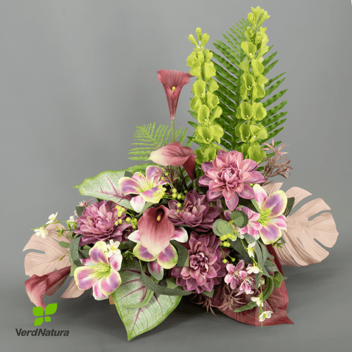 Jardinera Artificial de Lilium, Flor artificial de 60 cm de llarg