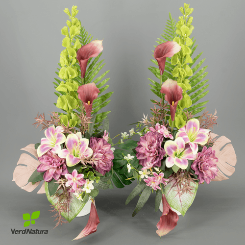 Búcar Artificial de Lilium, Flor artificial de 60 cm de llarg, lot de 2 unitats