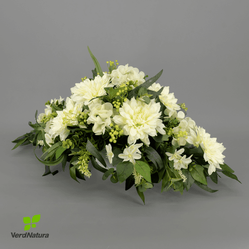 Centre Funerari Coixí de Dàlies Artificials 85x70 cm, Flor artificial de 85 cm de llarg