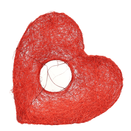Estructura Corazon Sisal, Rojo, 1 tallos