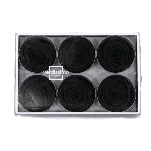 Rosa Negro Cabeza, Negro, 6 tallos, 5cm