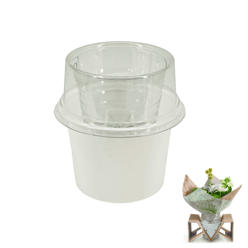Jarron Caja Bouquet, Transparente, 2 tallos, 15cm