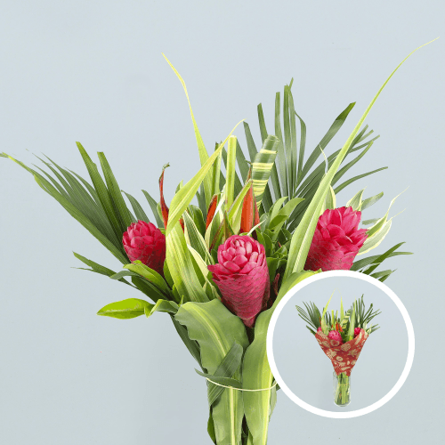 Bouquet Tropical Rond Fuego, Mixto, 1 tallos, 50cm