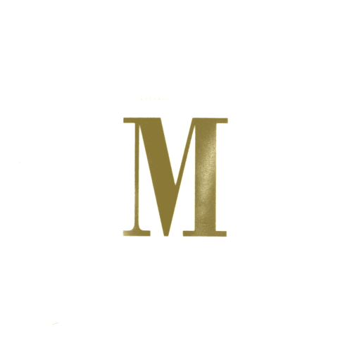 Letra M, Oro, 25 tallos, 5cm