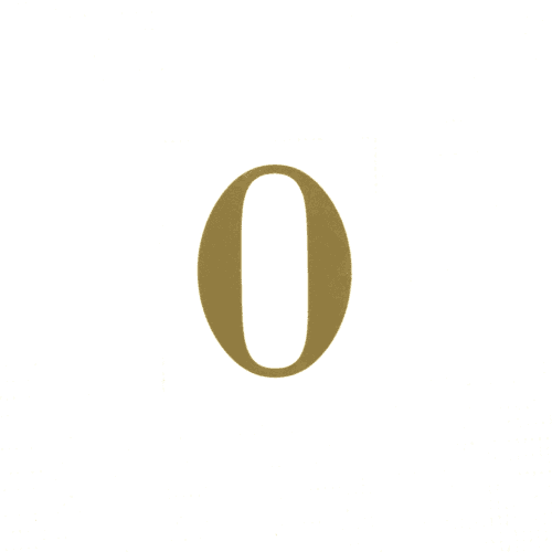 Letra O, Oro, 25 tallos, 5cm