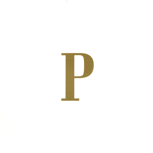 Letra P, Oro, 25 tallos, 5cm