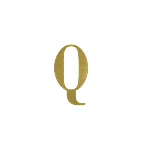 Letra Q, Oro, 25 tallos, 5cm