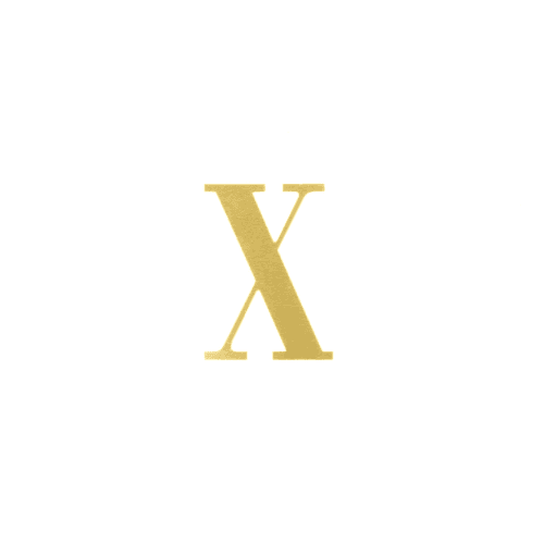 Letra X, Oro, 25 tallos, 5cm