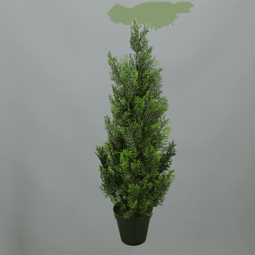 Tuia artificial verde escura 75 cm, Flor artificial de 75 cm de longo
