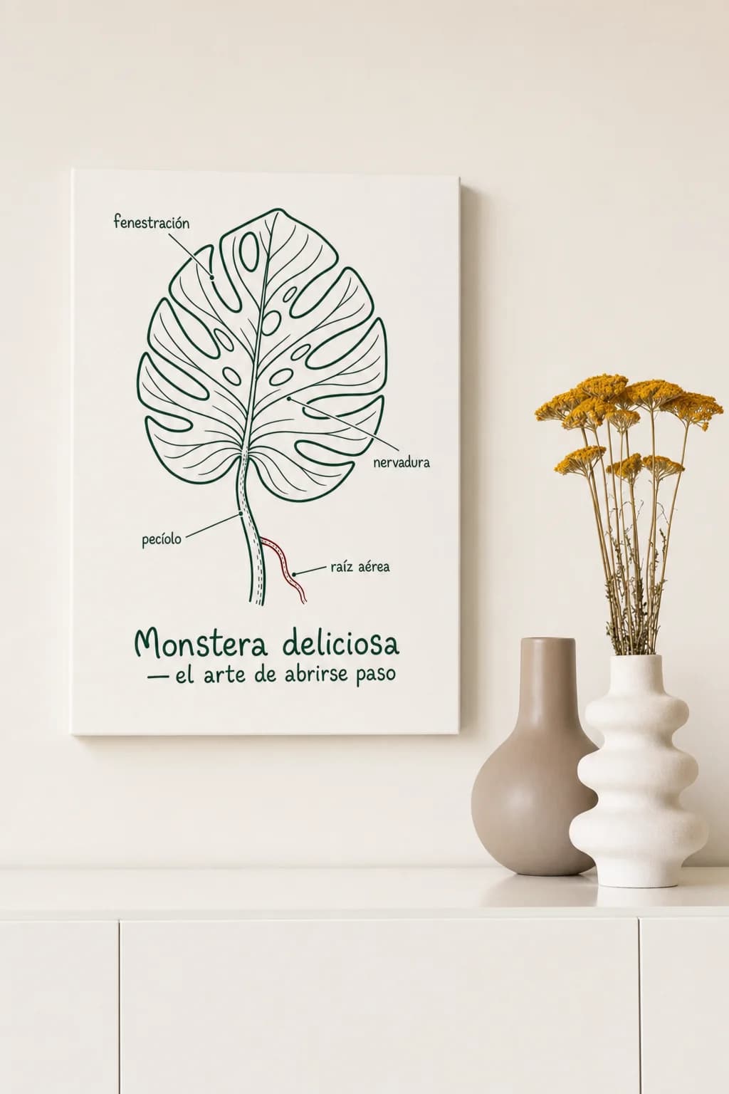 Lámina «Anatomía dunha Monstera»