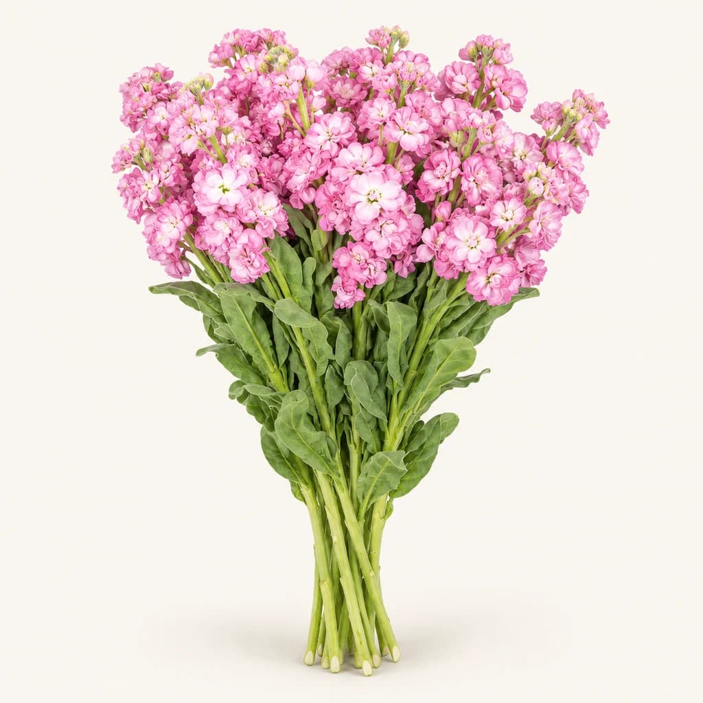 Matthiole Antique Rose poudré, lot de 10 tiges