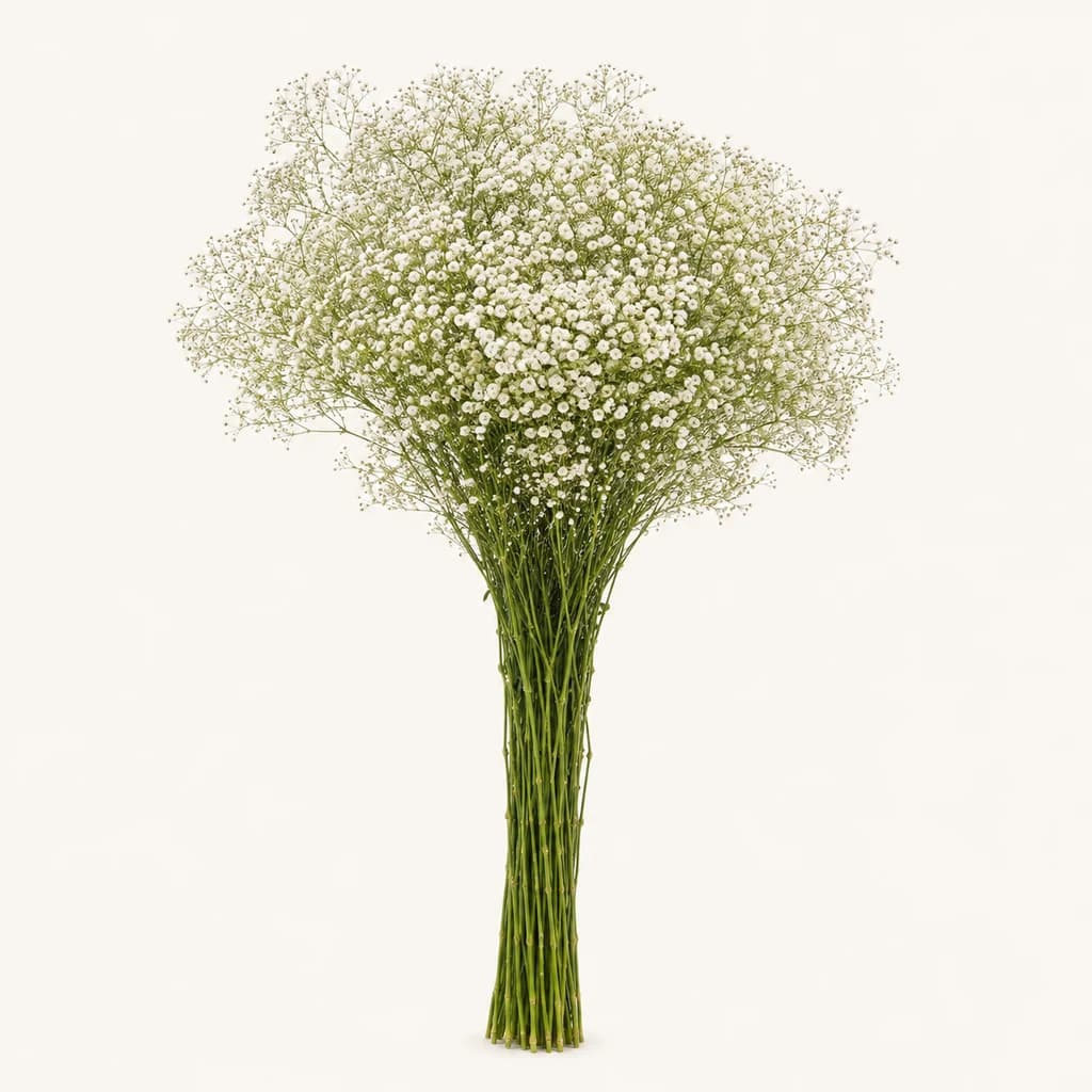 Gypsophile Mirabella blanche fraîche, lot de 25 tiges (Gypsophila paniculata)