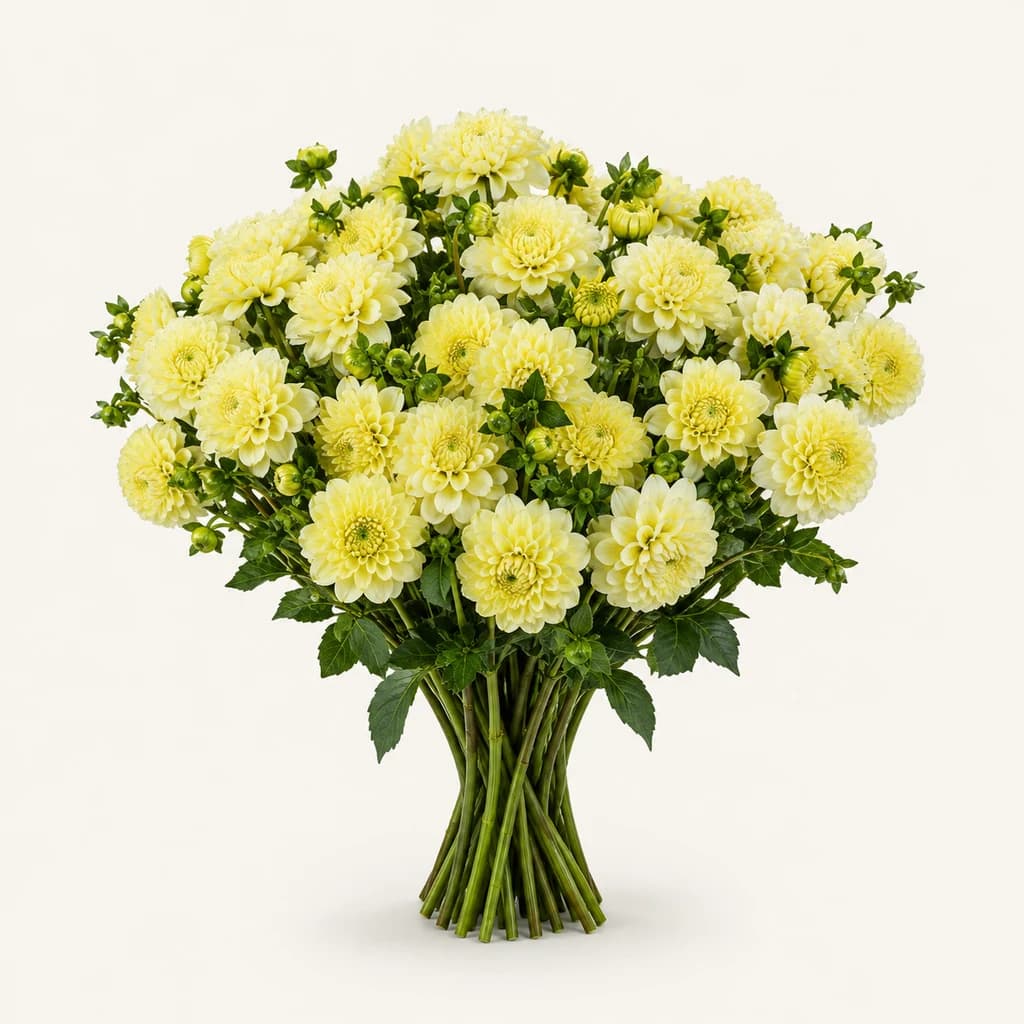 Bouquet de dahlias crème Banana Baby