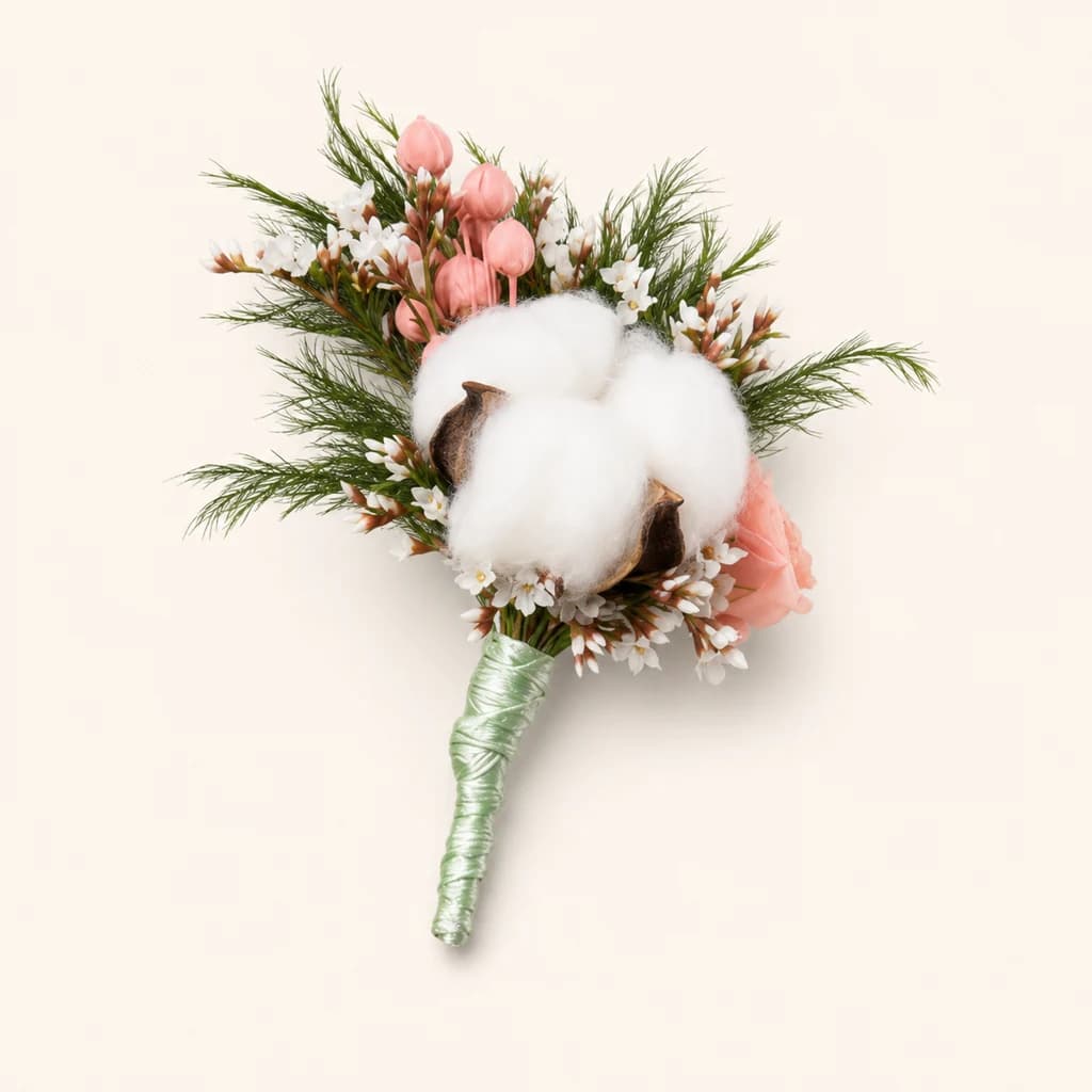 Boutonnière artificielle assortie