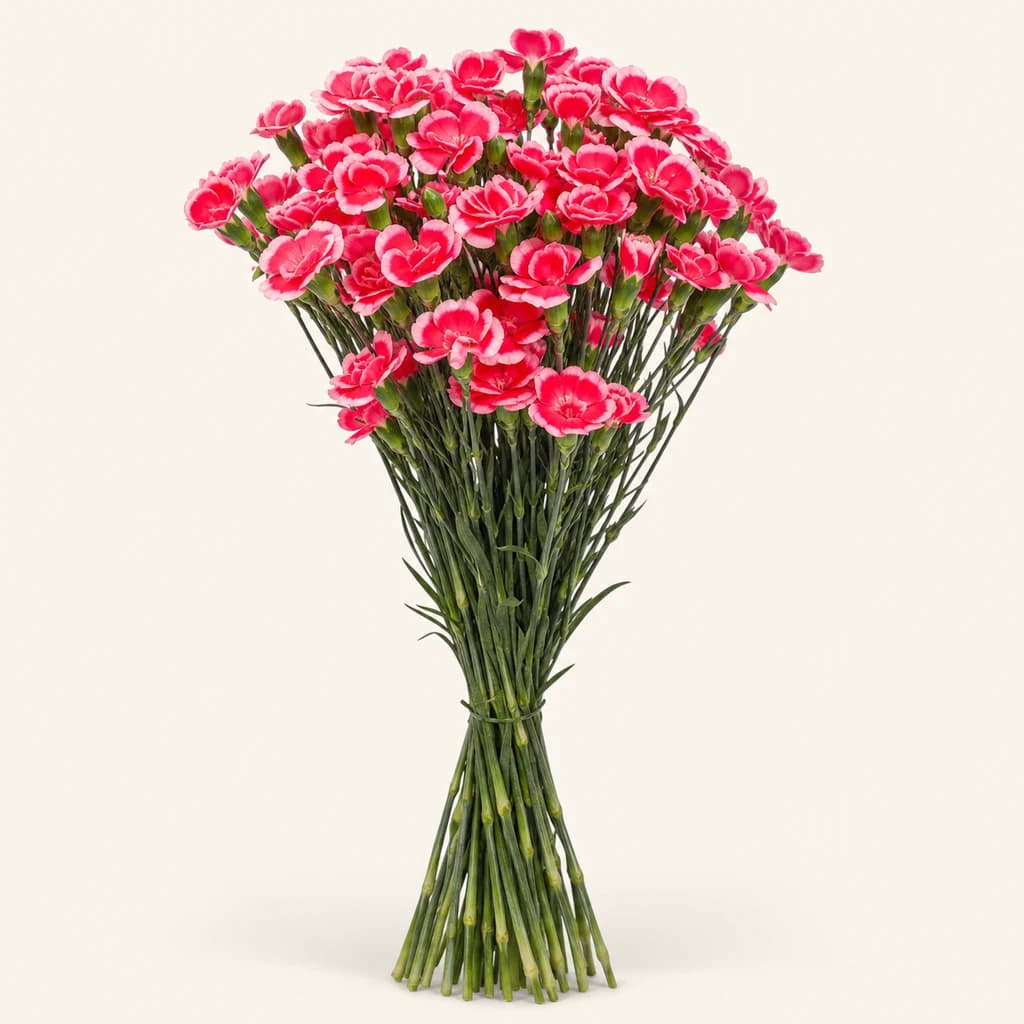 Œillet Solomio Lala Sabor fuchsia et blanc, lot de 40 tiges (Dianthus caryophyllus)