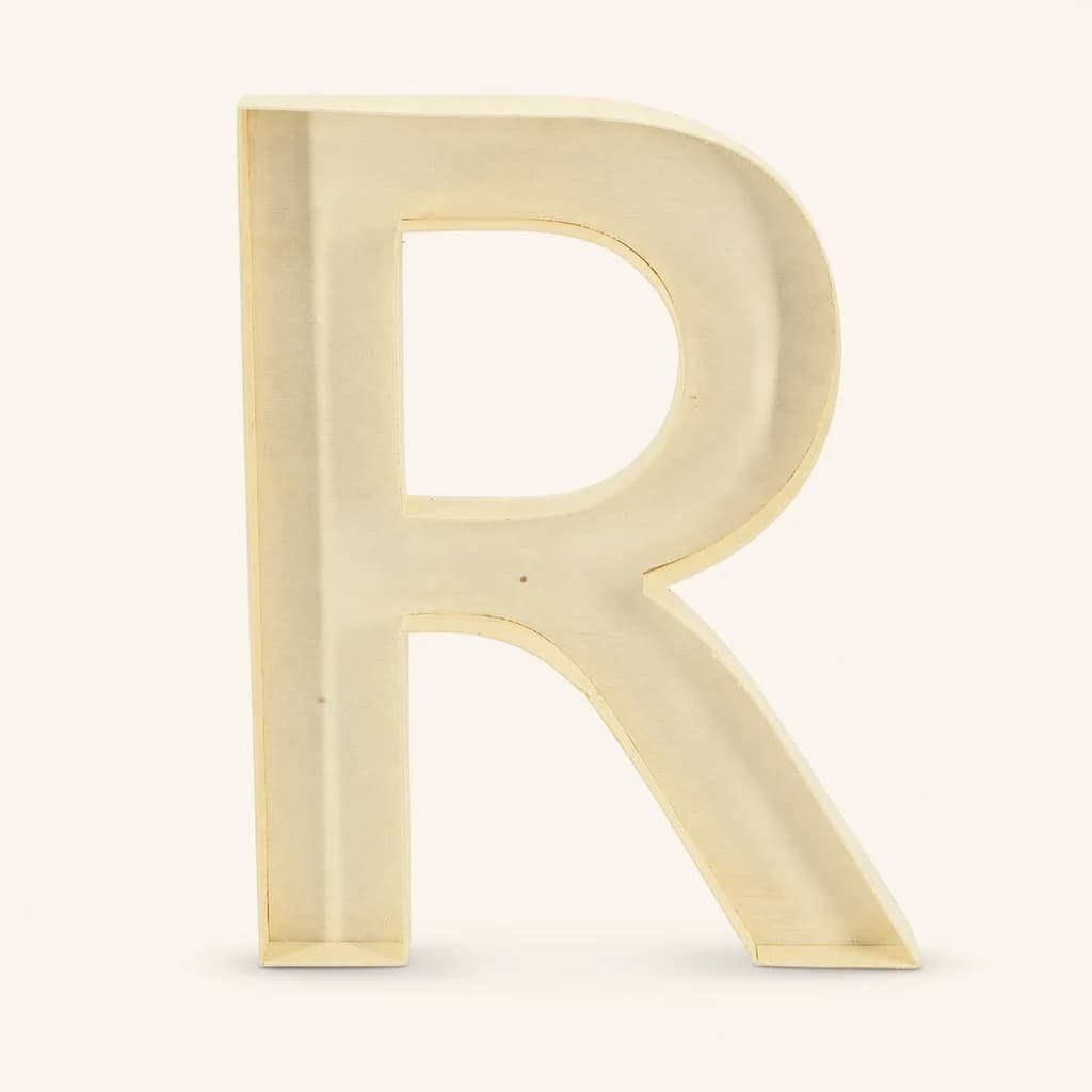 Lletra decorativa per omplir "R" · Fusta