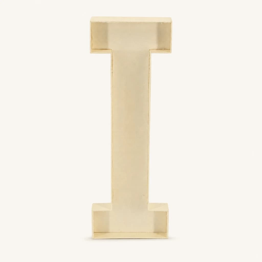Lletra decorativa omplible I · Fusta