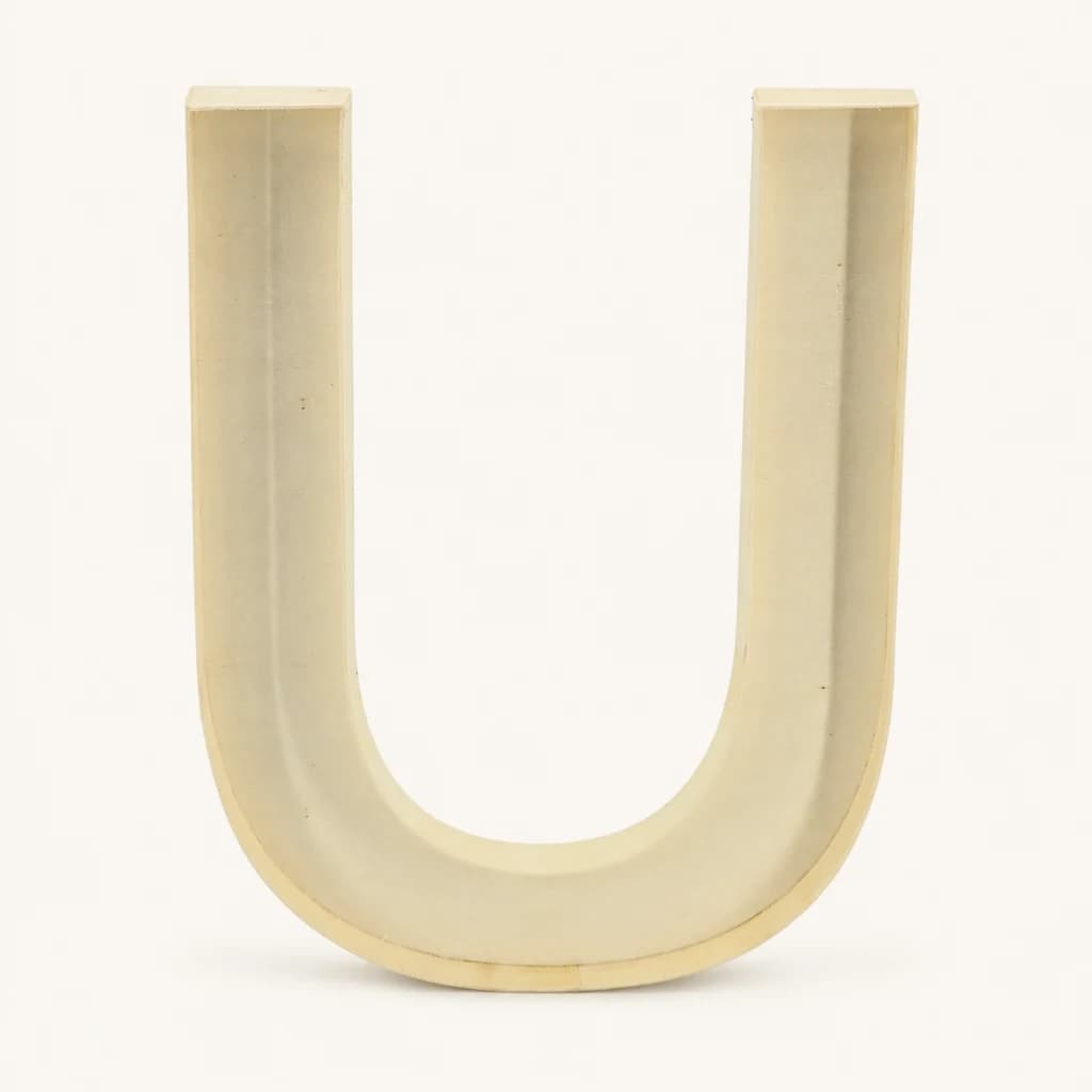 Lettre décorative à remplir U · Bois