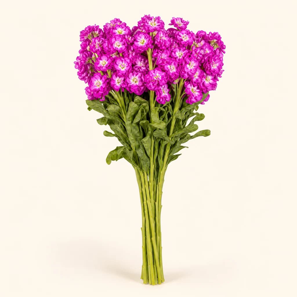 Giroflée Deep Rose fuchsia, lot de 10 tiges (Matthiola incana)