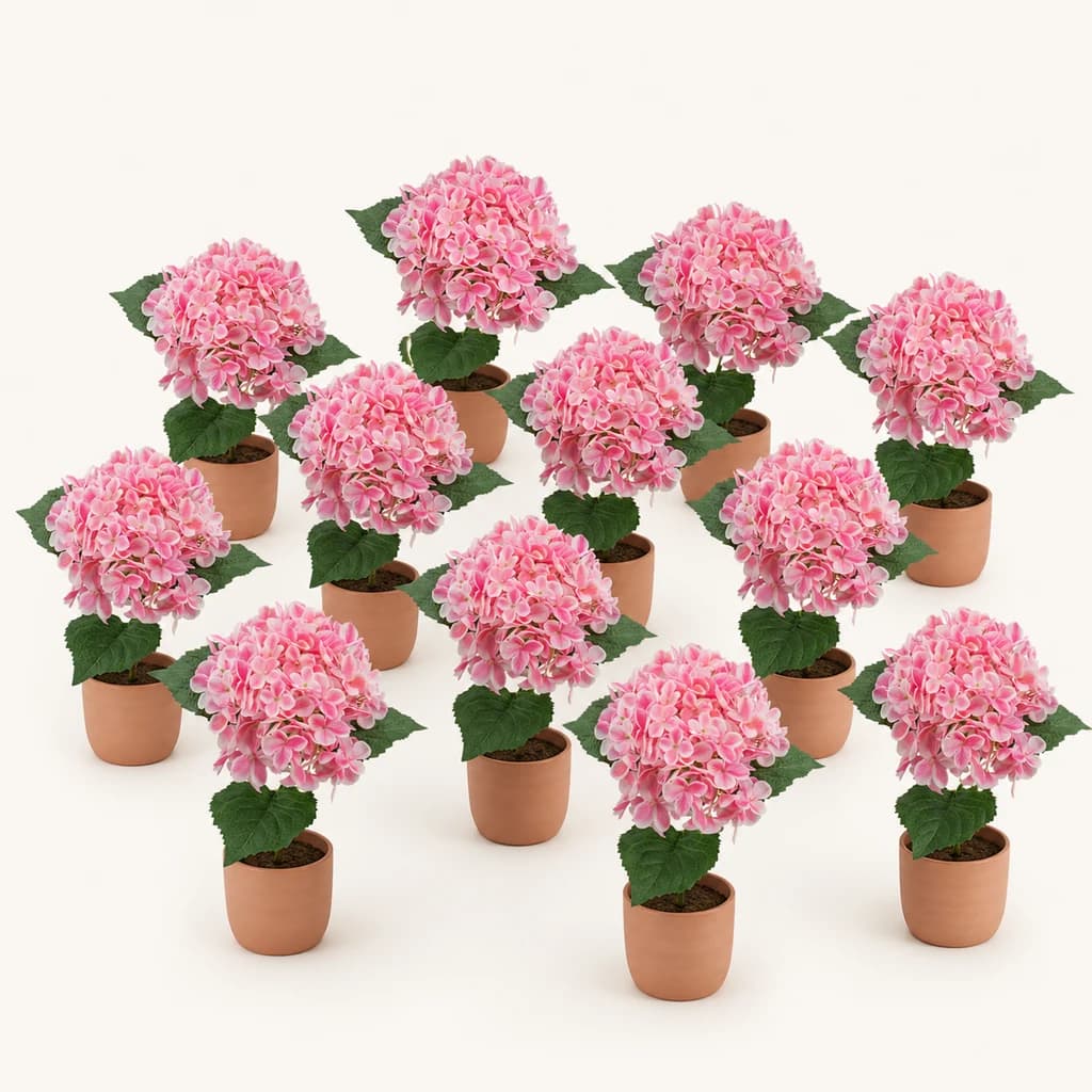 Ram de 12 Hydrangea (hortènsies) artificials
