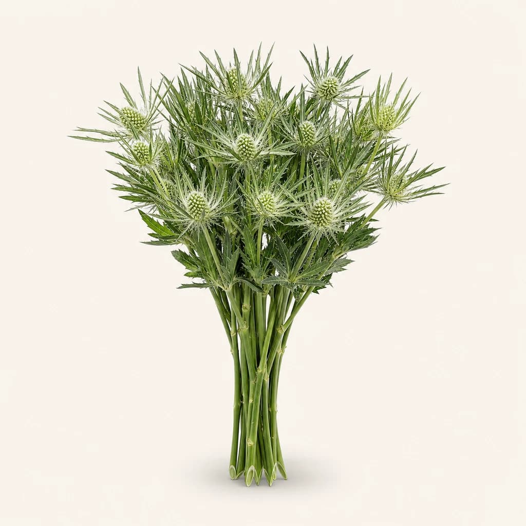 Eryngium Branco (Cardo Mariño), lote de 10 talos