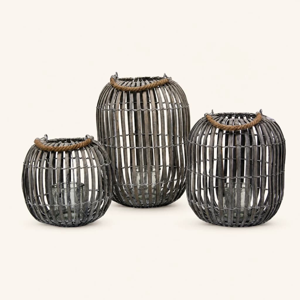 Lanterna Decorativa Oval Grande · Vime