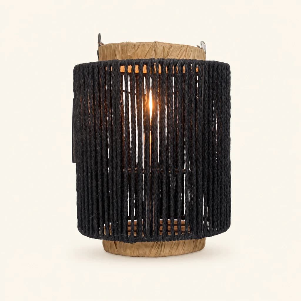 Farol Decorativo de Cuerda Negro