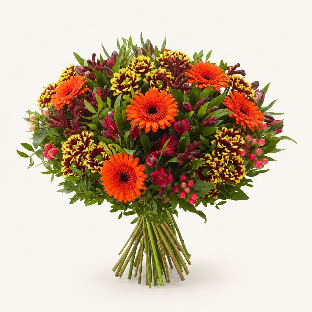 Ramo de Flores Variadas en Tonos Naranjas 42 cm