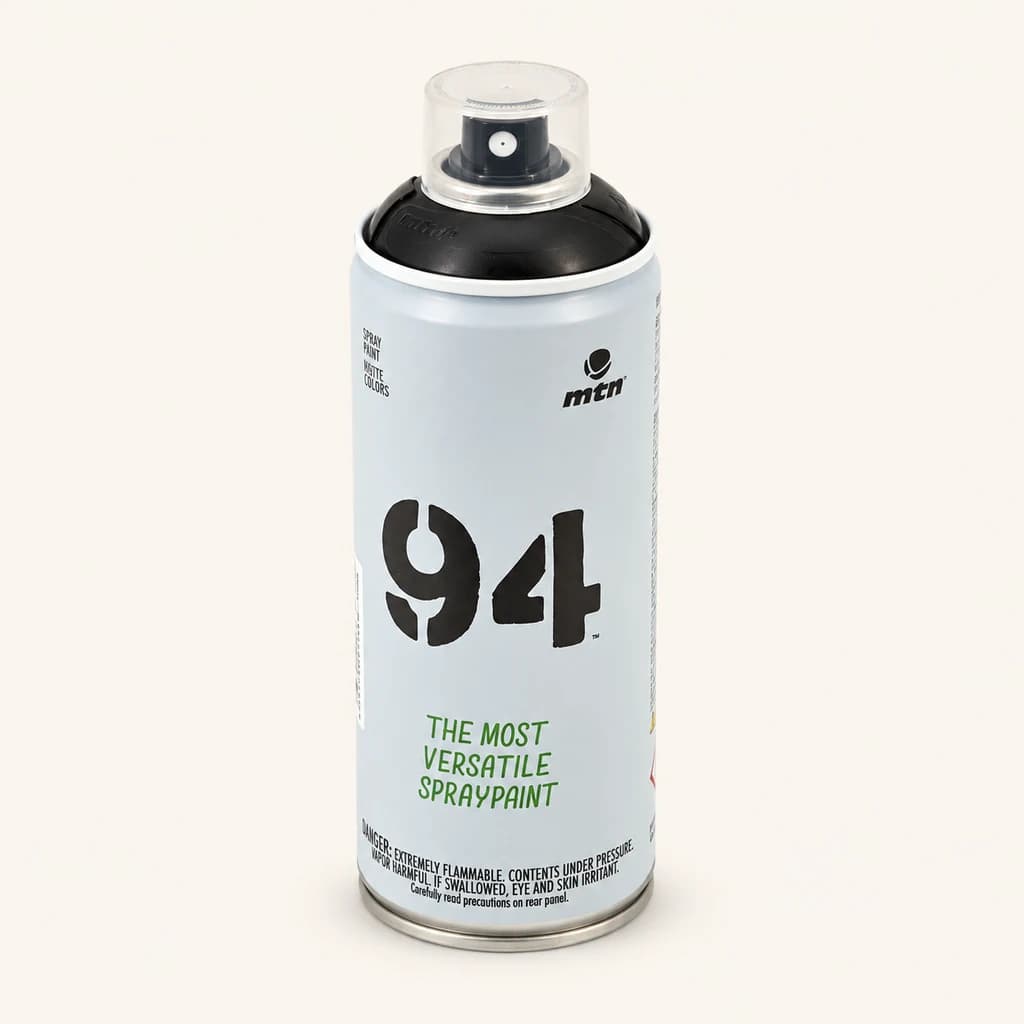 Spray MTN 94 negro mate, 1 pieza de 400 ml