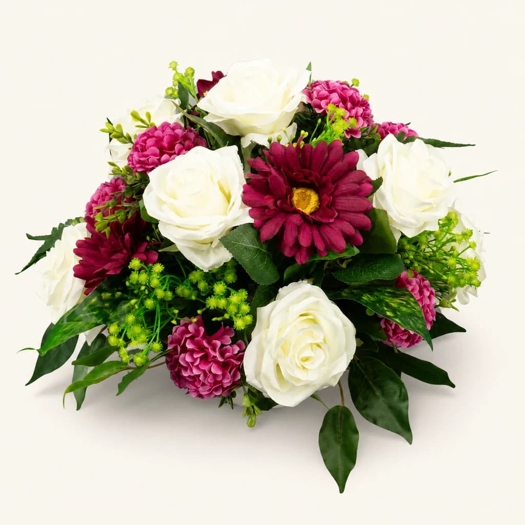 Composition ronde de roses artificielles