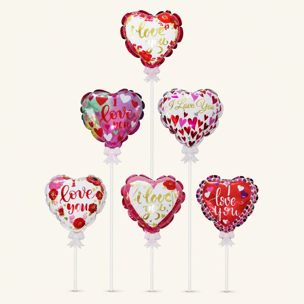 Globus cor, lot de 6 unitats