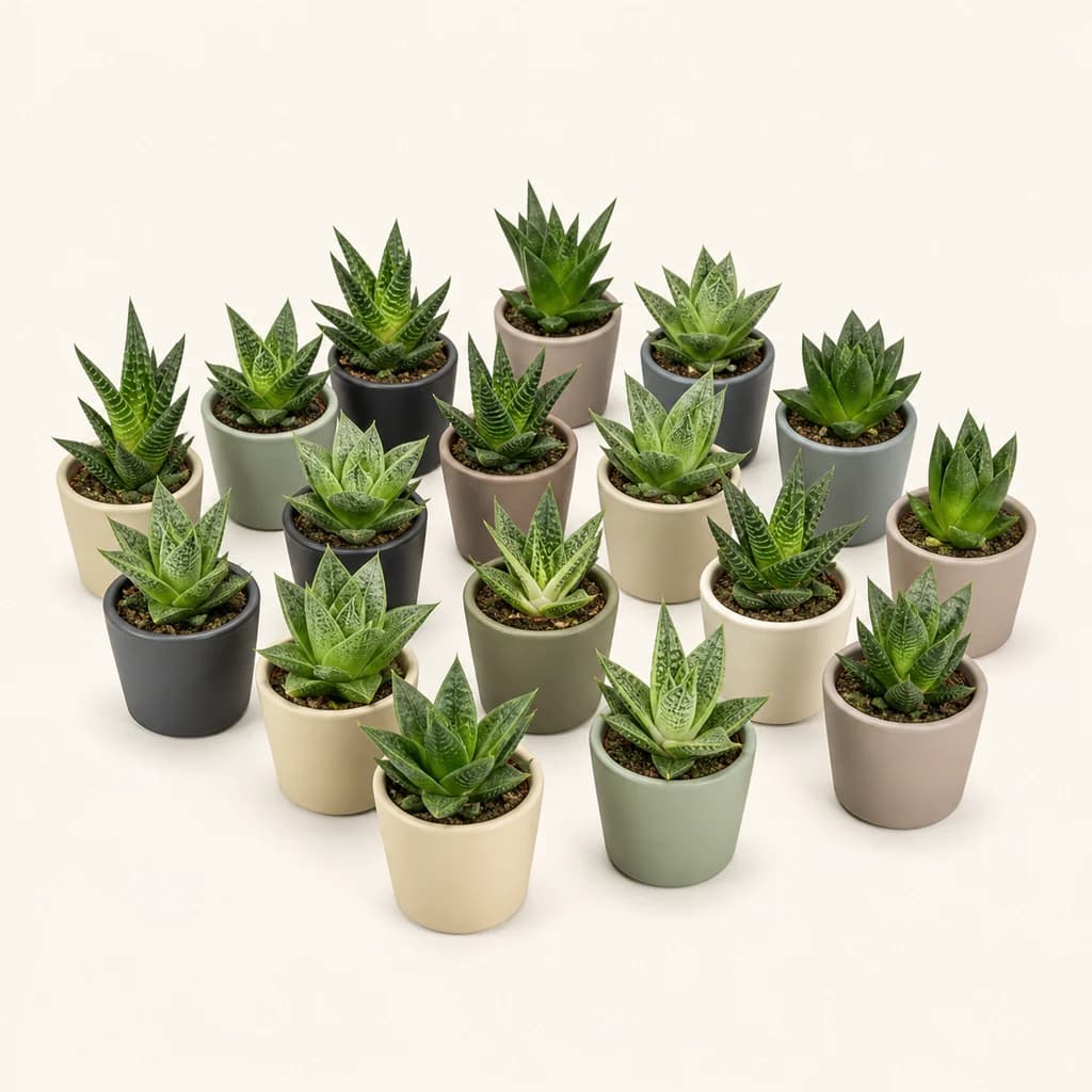 Haworthia em vaso de cerâmica colorida 10 cm